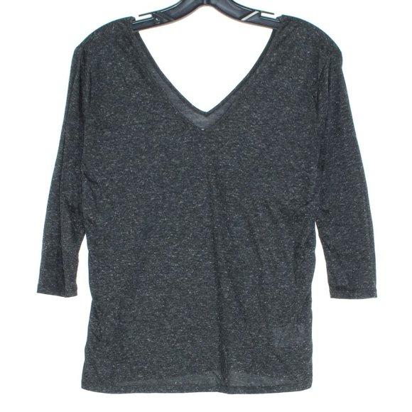 BDG Womens Top 3/4 Sleeve V Neck Linen Blend Lightweight Gray Size Small - Picture 1 of 2